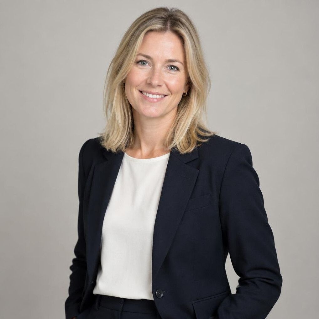 Portrait of a smiling woman in a blazer